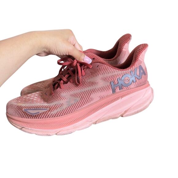 Hoka‎ One Clifton Running Sneakers Size 12B Red - Picture 2 of 14